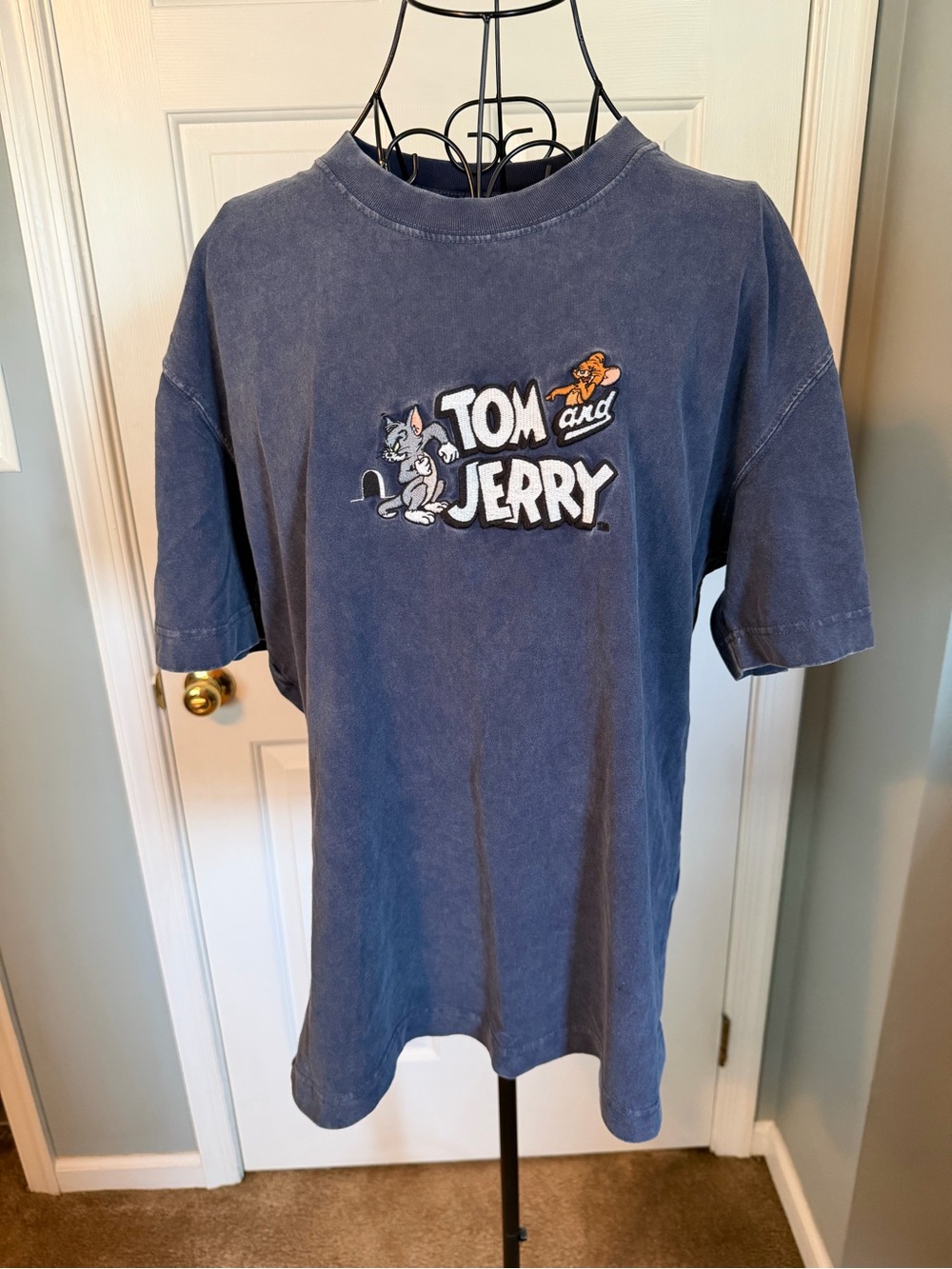 Hollister Navy Blue Tom and Jerry Graphic Tee